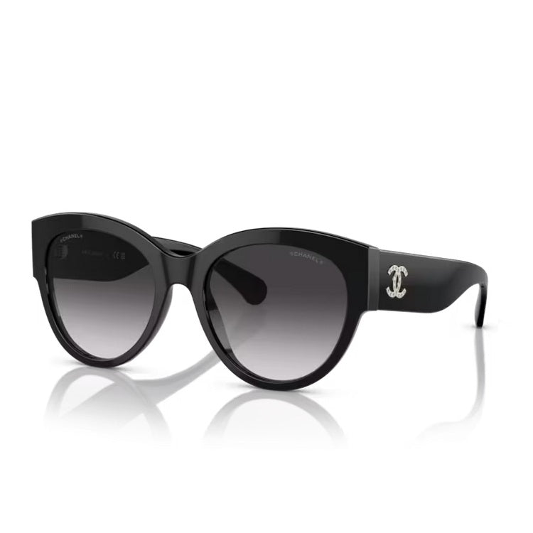 CHANEL Acetate Butterfly Sunglasses 5371 Black 385259